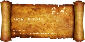 Hazai Arnold névjegykártya