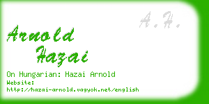 arnold hazai business card